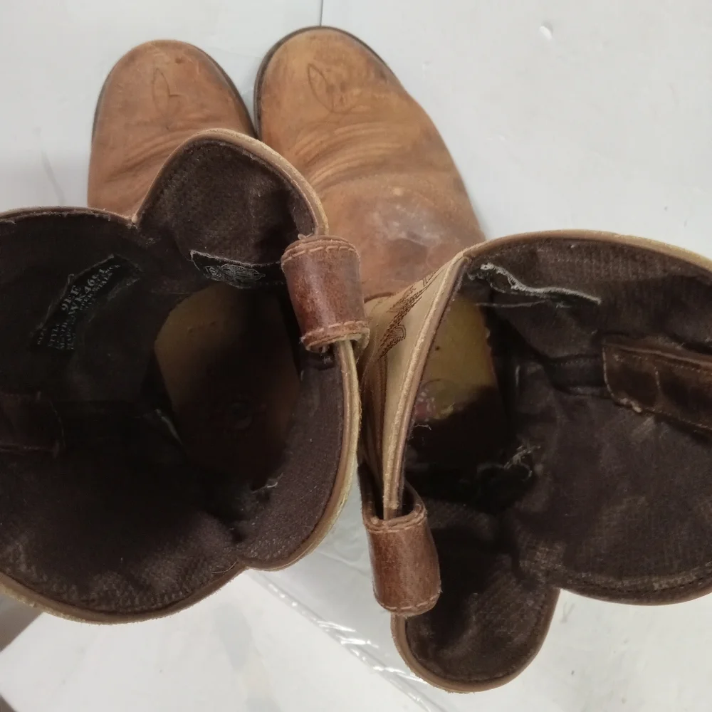 Justin Boots Original Stampede Steel Toe Work Leather Size 9EE